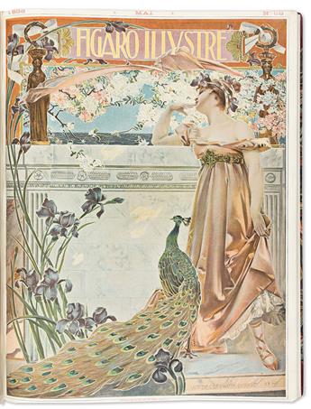 VARIOUS ARTISTS. FIGARO ILLUSTRÉ. Group of 22 bound volumes. 1890-1911. Each 16½x12½ inches, 42x31¾ cm. Jean Boussod, Manzi, Joyant & C